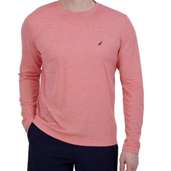 Nautica Men's Long Sleeve Crew Neck UV Protection Quick Dry T-Shirt Sz M Red NWT - Picture 1 of 12